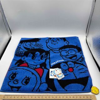 ★新品★⑦ドラえもん ハンドタオル タオルハンカチ ブルー 集合(ハンカチ)