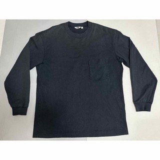 ユニクロ(UNIQLO)のユニクロ クルーネックT（長袖）ブラック L(Tシャツ/カットソー(七分/長袖))
