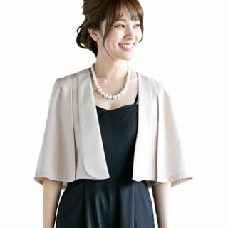 [アウニイ] 結婚式 ノーカラージャケット レディース パーティー ボレロ ジャ(その他)