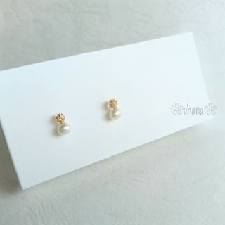 淡水パール　ピアス　金紙(ピアス)