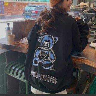 ゾエジェンコ(Zoe Jenko)の【新品】くまバックプリントロングTシャツ 無地 長袖　ビッグシルエット (Tシャツ(長袖/七分))