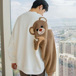 【最入荷】オーバーサイズ　くま　メンズ　ゆったり　スエット　長袖　トレーナー(スウェット)