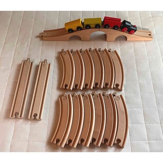 イケア(IKEA)の【完品】IKEA LILLABO列車基本セット 20ピース 木のおもちゃ(電車のおもちゃ/車)
