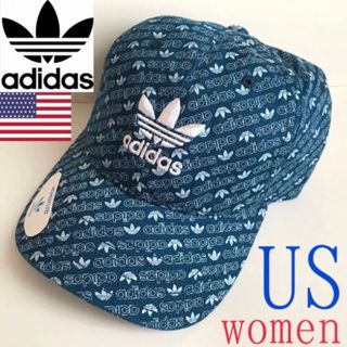 アディダス(adidas)のレア【新品】アディダス キャップ USA レディース 総柄 トレフォイル ロゴ(キャップ)