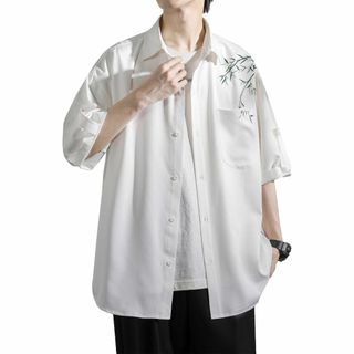 [Fasshonrida] 接触冷感 半袖シャツ メンズ 夏服 涼しい 5分袖 (その他)