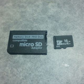 プレイステーションポータブル(PlayStation Portable)のmicroSDカード16GB、メモリースティック Pro Duoアダプターセット(携帯用ゲーム機本体)