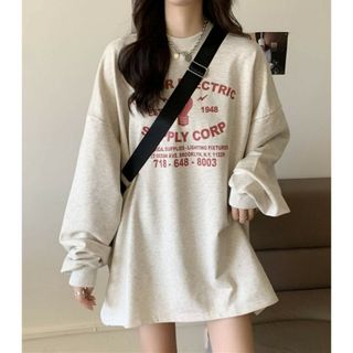 レディース 長袖 tシャツ カットソー ビッグシルエット ロングtシャツ 長袖(カットソー(長袖/七分))