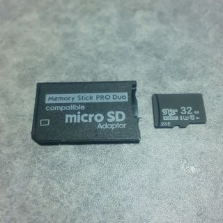 プレイステーションポータブル(PlayStation Portable)のmicroSDカード32GB、メモリースティック Pro Duoアダプターセット(携帯用ゲーム機本体)