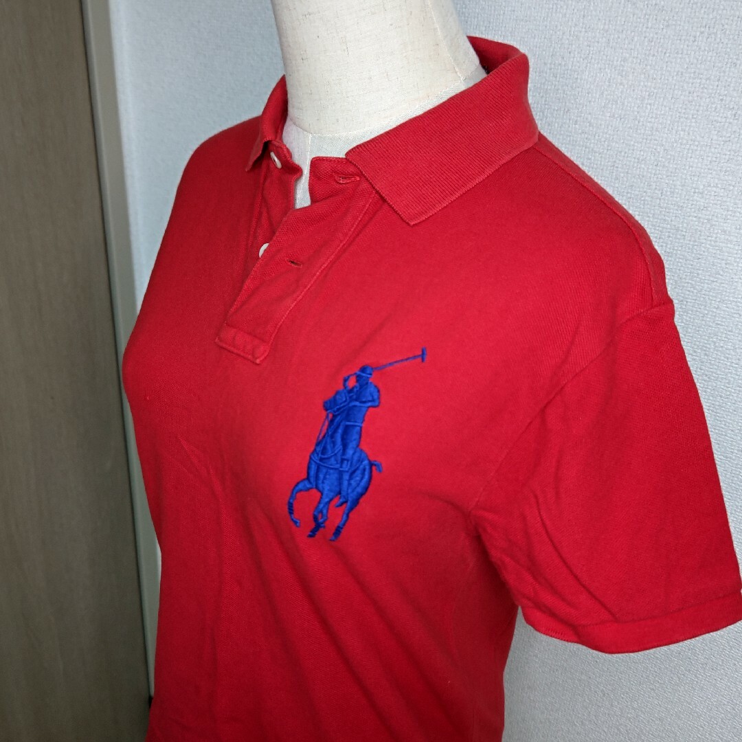 POLO RALPH LAUREN - RALPH LAUREN ポロシャツ レッド×ブルーの POLO RALPH LAUREN - RALPH LAUREN ポロシャツ レッド×ブルーの