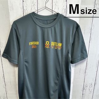 USA古着　Tシャツ　M　グレー　ポリエステル　プリント　ロゴ　スポーツ　ウェア(Tシャツ/カットソー(半袖/袖なし))