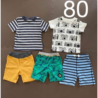 ニシマツヤ(西松屋)の男の子　５点　セット　販売　夏服　80(Tシャツ/カットソー)