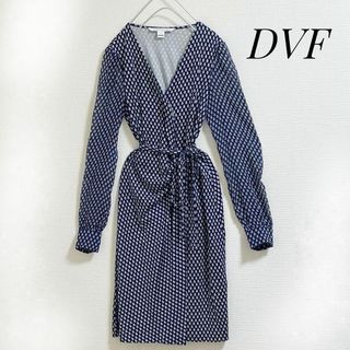 ダイアンフォンファステンバーグ(DIANE von FURSTENBERG)のダイアンフォンファステンバーグ　シルク　紺　ワンピース　春　ネイビー　エレガント(ひざ丈ワンピース)