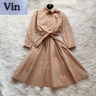 6 【美品】Vin　スコットクラブ　ウエストベルト　シャツ　ワンピース　38