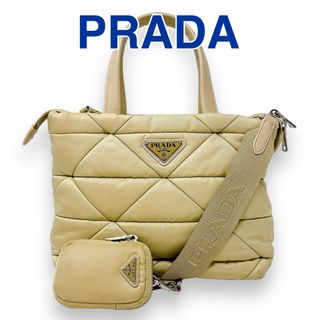 プラダ(PRADA)のプラダ 1BG373 リナイロン パデッド ベージュ ハンド ショルダーバッグ(ショルダーバッグ)