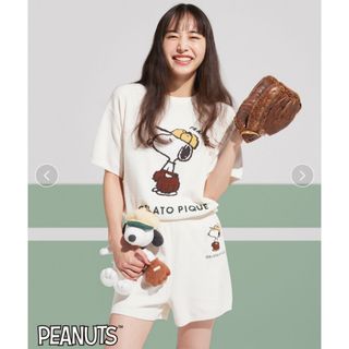 ジェラートピケ(gelato pique)のジェラートピケ　スヌーピー　ジャガードプルオーバー&ショートパンツ(ルームウェア)