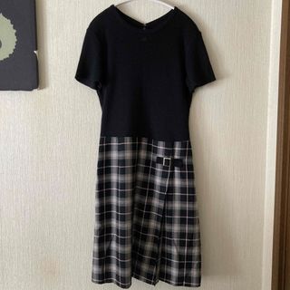 クレージュ(Courreges)のクレージュ　courreges ロゴ　チェック　リブニットワンピース(その他)