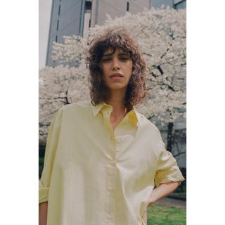 ザラ(ZARA)の1回着用！ZARA ストライプシャツ(シャツ/ブラウス(長袖/七分))