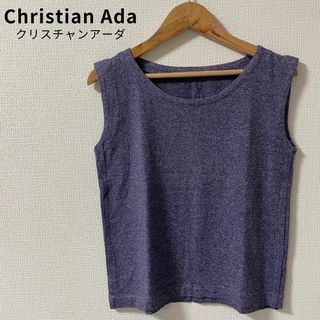 美品★Christian Ada タンクトップ ノースリーブ 麻混(タンクトップ)