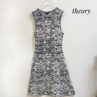 theory - セオリー　ワンピース　モノクロ　ひざ丈　春　お洒落　S