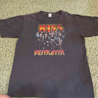 US古着 キッスTシャツ KISS ビッグサイズ ダメージ ペンキ ビンテージ(Tシャツ/カットソー(半袖/袖なし))