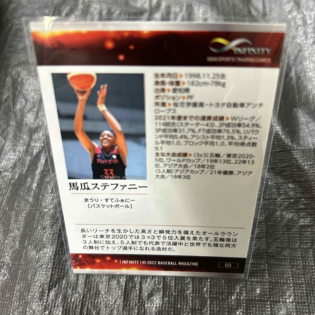 BBM 2022 Infinity 馬瓜ステファニー　女子バスケットボール　 エンタメ/ホビーのトレーディングカード(シングルカード)の商品写真