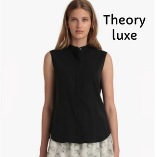 セオリーリュクス(Theory luxe)のTheory luxe セオリーリュクス　ノースリーブブラウス ブラック　シルク(シャツ/ブラウス(半袖/袖なし))