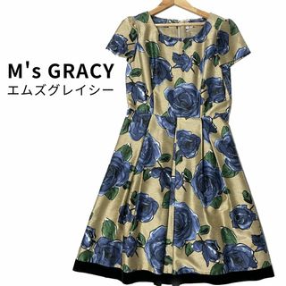 M's GRACY エムズグレイシー 大人気 花柄 ワンピース ブルーローズ