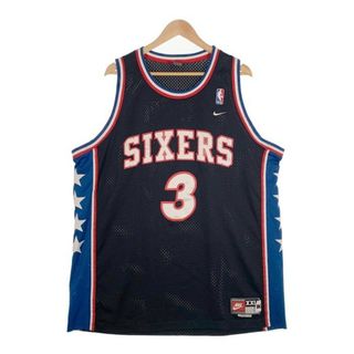 ナイキ(NIKE)の90-00's NIKE TEAM ナイキ SIXERS IVERSON シクサーズ アイバーソン ユニフォーム ゲームシャツ ブラック Size XXL(Tシャツ/カットソー(半袖/袖なし))