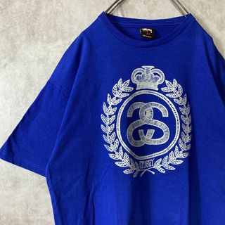 ステューシー(STUSSY)の【メキシコ製、SSリンクロゴ】stussy00s古着ビッグロゴTシャツ青sk8(Tシャツ/カットソー(半袖/袖なし))