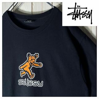 ステューシー(STUSSY)の【レアデザイン M】ステューシー ベアー パロディプリント Tシャツ 黒(Tシャツ/カットソー(半袖/袖なし))