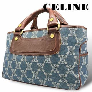 セリーヌ(celine)の美品 CELINE ハンドバッグ ブギーバッグ トリオンフ マカダム デニム(ハンドバッグ)