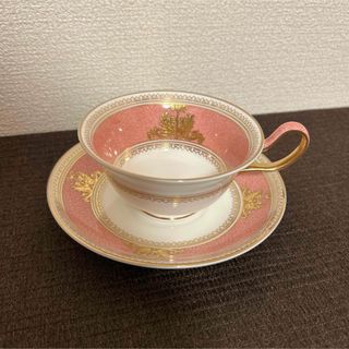 ウェッジウッド(WEDGWOOD)のウェッジウッド　コロンビア　パウダーピンク　ピオニー　ティー　カップ&ソーサー(グラス/カップ)