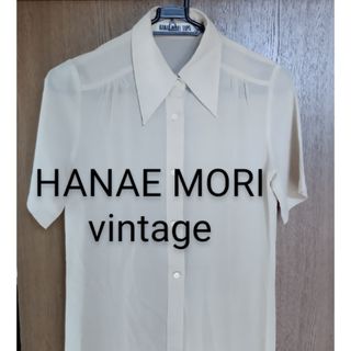 HANAE MORI - HANAE MORI　シアー　シャツ　ベージュ　ブランド古着　レア　半袖　春夏