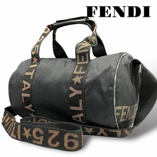 フェンディ(FENDI)の良品 FENDI 2way ショルダーバッグ 斜め掛け ナイロン ブラック(ショルダーバッグ)