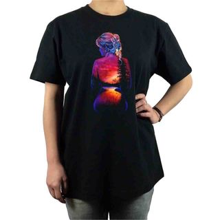 新品 ネオン サンセット セクシー ヌード ボディ グラフィックアート Tシャツ(Tシャツ/カットソー(半袖/袖なし))