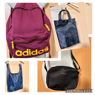 adidas リュック　エンジ　＆　合皮ショルダー＆トートバッグ(リュック/バックパック)