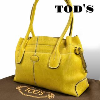 TOD'S - 美品 TOD's トートバッグ ハンドバッグ ステッチ ロゴ レザー イエロー