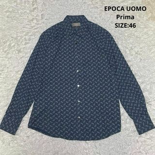 エポカウォモ(EPOCA UOMO)のエポカウォモ 高級ラインPRIMA フラワープリント 長袖シャツ 46 ネイビー(シャツ)