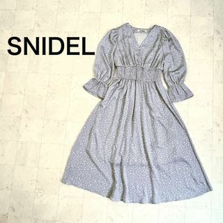 スナイデル(SNIDEL)のSNIDEL スナイデル エンパイアワンピース 7分 フレア袖  ドット柄 水玉(ロングワンピース/マキシワンピース)