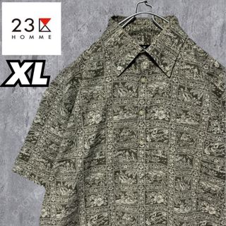 ニジュウサンク(23区)の【希少】23区HOMME 半袖シャツ 総柄 アロハ ハワイ ビッグシルエットXL(シャツ)