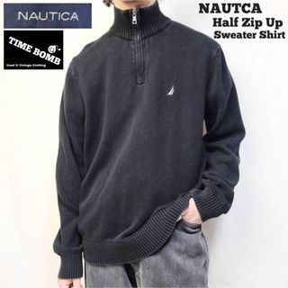 NAUTICA - 00s NAUTICA ノーティカ ハーフジップニット セーター ワンポイント