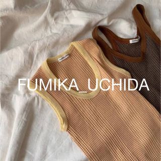 フミカウチダ(FUMIKA_UCHIDA)のFUMIKA_UCHIDA/Needle Drawing ボーダー　タンクトップ(タンクトップ)