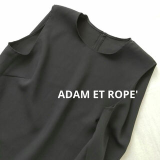 アダムエロペ(AER ADAM ET ROPE)のアダムエロペ ノースリーブ ブラウス カットソー ブラック(シャツ/ブラウス(半袖/袖なし))