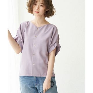 ロペピクニック(Rope' Picnic)のROPE PICNIC 2WAYリネンライクブラウス ラベンダー 38 洗える(シャツ/ブラウス(半袖/袖なし))