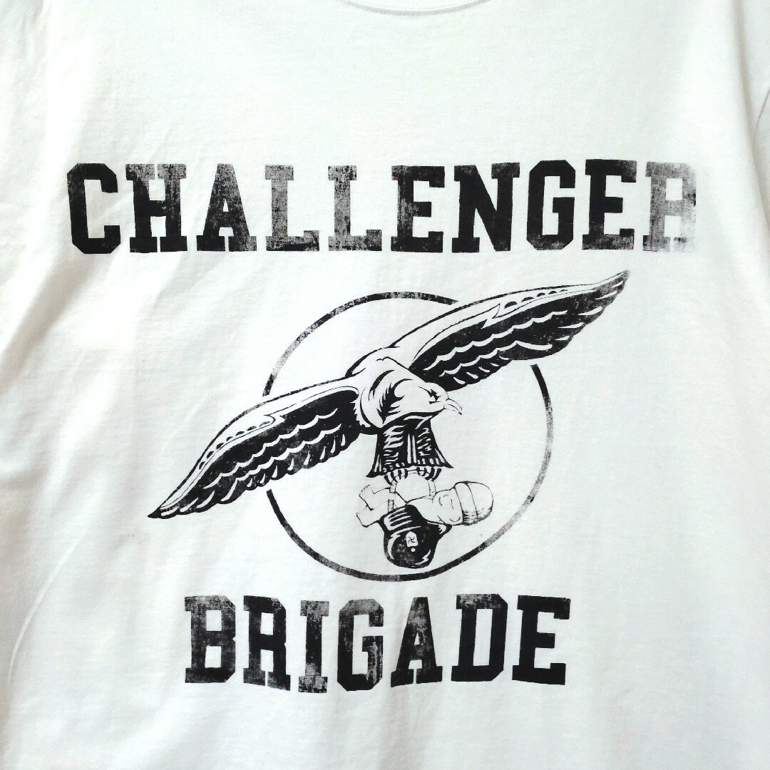 CHALLENGER チャレンジャー　プリントロゴ入Tシャツ　ホワイト白　L メンズのトップス(Tシャツ/カットソー(半袖/袖なし))の商品写真