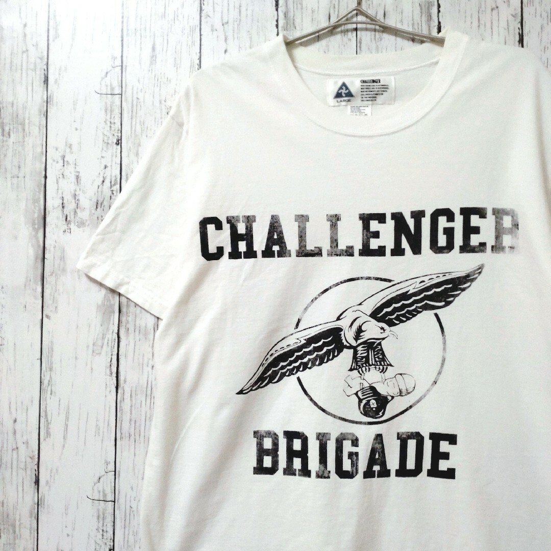 CHALLENGER チャレンジャー　プリントロゴ入Tシャツ　ホワイト白　L メンズのトップス(Tシャツ/カットソー(半袖/袖なし))の商品写真