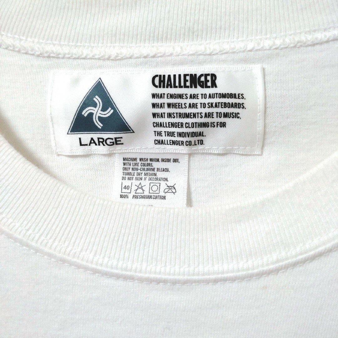 CHALLENGER チャレンジャー　プリントロゴ入Tシャツ　ホワイト白　L メンズのトップス(Tシャツ/カットソー(半袖/袖なし))の商品写真