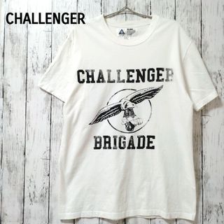 CHALLENGER チャレンジャー　プリントロゴ入Tシャツ　ホワイト白　L(Tシャツ/カットソー(半袖/袖なし))