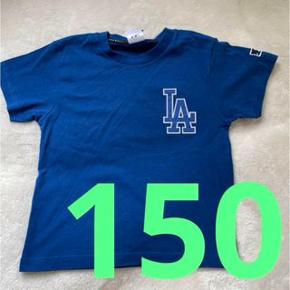 メジャーリーグベースボール(MLB)の150cm MLB ドジャース 大谷翔平 半袖 シャツ Tシャツ　青　刺繍キッズ(Tシャツ/カットソー)