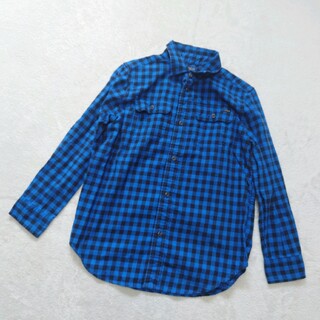 ポロラルフローレン(POLO RALPH LAUREN)のポロラルフローレン　長袖シャツ　ネルシャツ　ブロックチェック　青　ブルー　美品(ブラウス)